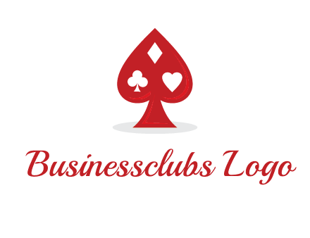 playing card symbols in spade logo