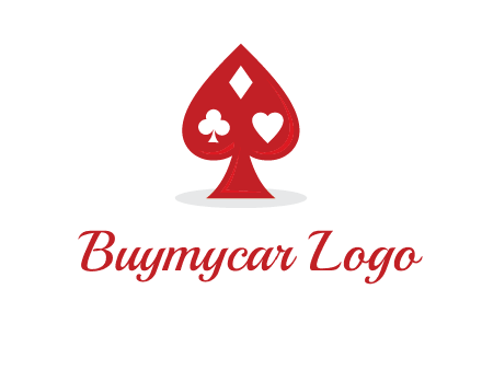 playing card symbols in spade logo