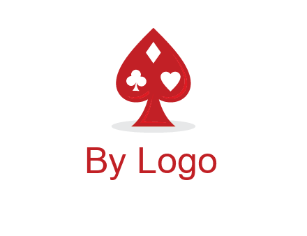 playing card symbols in spade logo