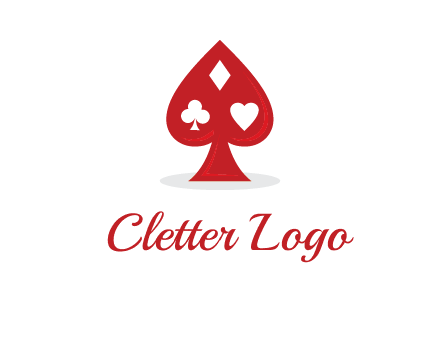 playing card symbols in spade logo