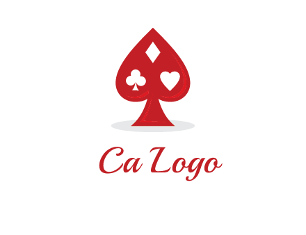 playing card symbols in spade logo