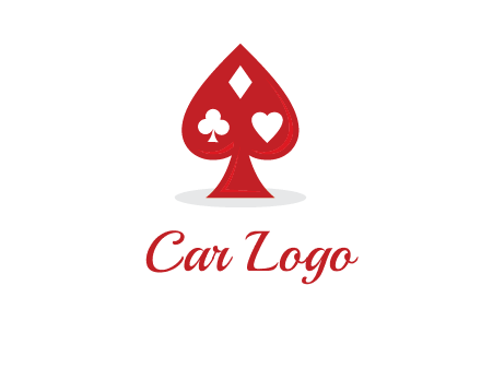 playing card symbols in spade logo