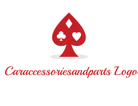 playing card symbols in spade logo