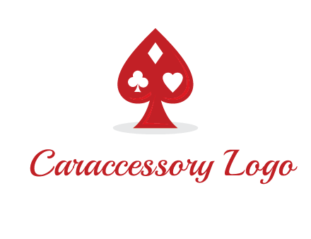 playing card symbols in spade logo