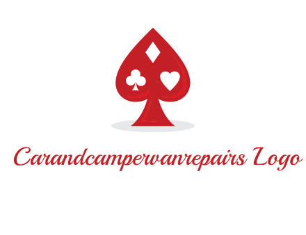 playing card symbols in spade logo