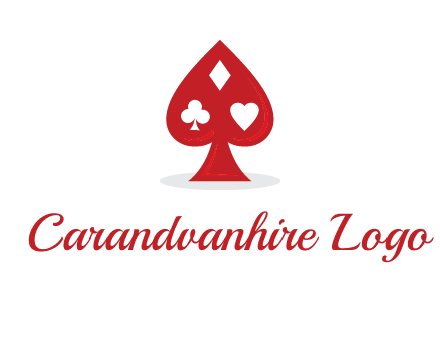 playing card symbols in spade logo