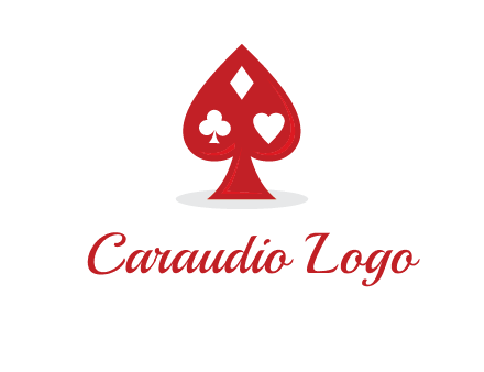 playing card symbols in spade logo