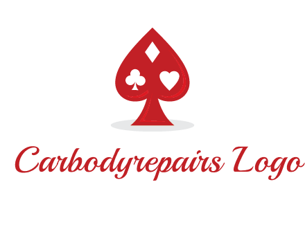 playing card symbols in spade logo