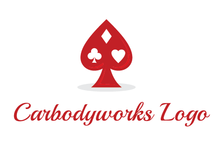 playing card symbols in spade logo