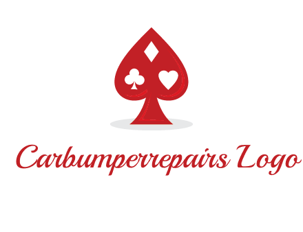 playing card symbols in spade logo