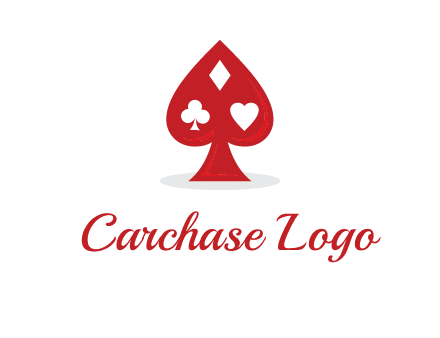 playing card symbols in spade logo