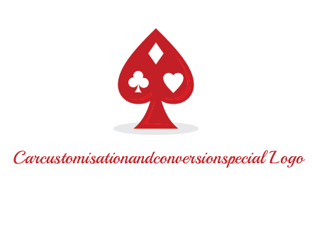 playing card symbols in spade logo