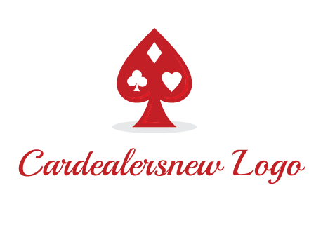 playing card symbols in spade logo