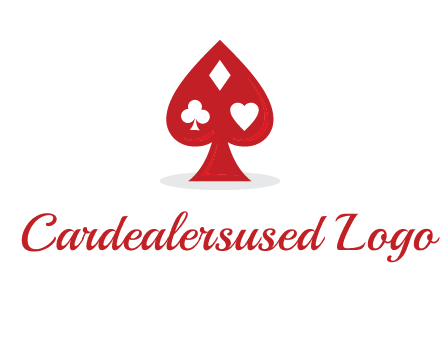 playing card symbols in spade logo