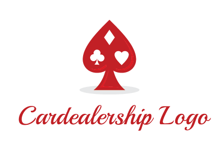 playing card symbols in spade logo