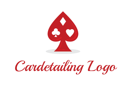 playing card symbols in spade logo