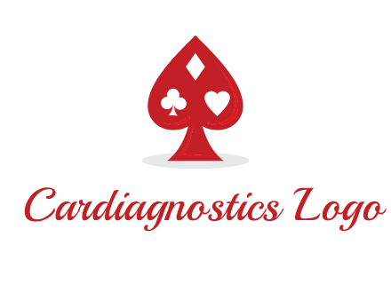 playing card symbols in spade logo