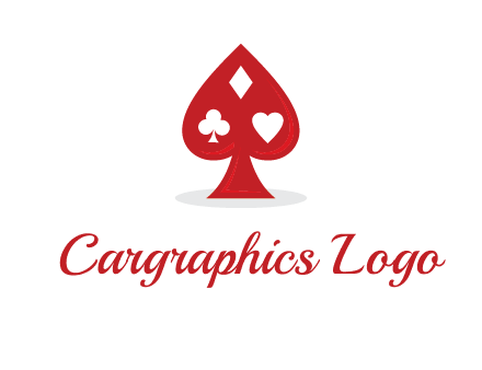 playing card symbols in spade logo