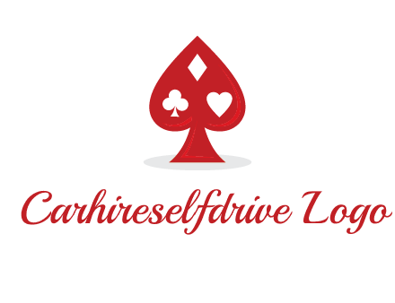 playing card symbols in spade logo