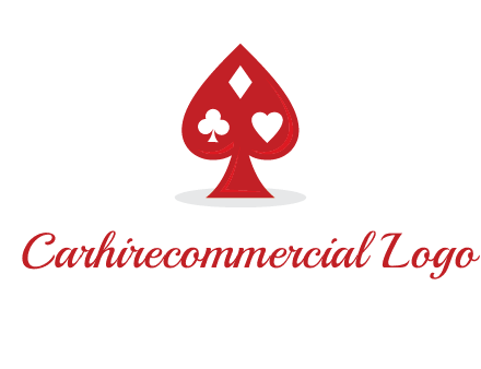 playing card symbols in spade logo