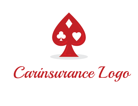 playing card symbols in spade logo