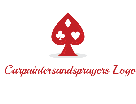 playing card symbols in spade logo