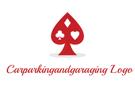 playing card symbols in spade logo