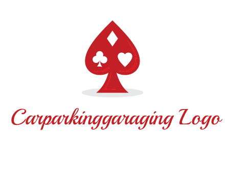 playing card symbols in spade logo