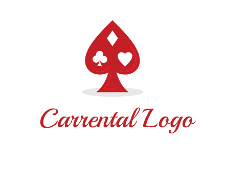 playing card symbols in spade logo