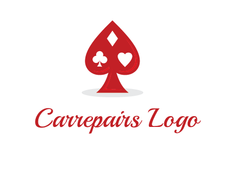 playing card symbols in spade logo