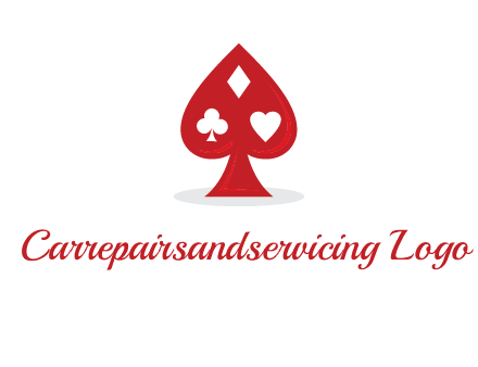 playing card symbols in spade logo