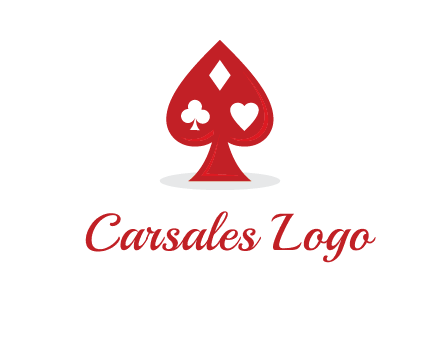 playing card symbols in spade logo