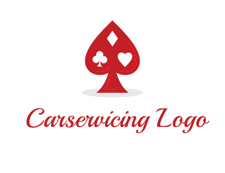 playing card symbols in spade logo