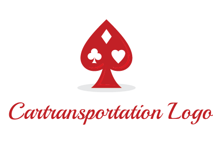 playing card symbols in spade logo