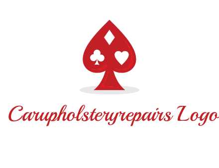 playing card symbols in spade logo