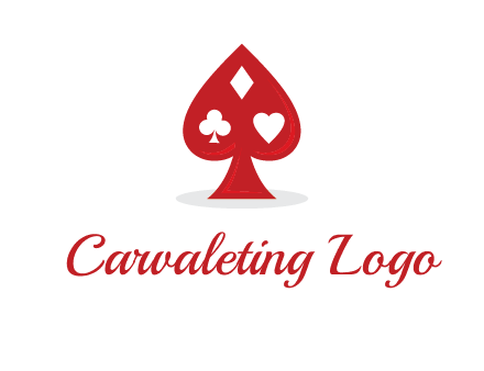 playing card symbols in spade logo