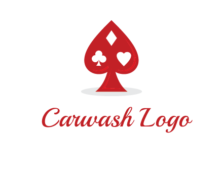 playing card symbols in spade logo