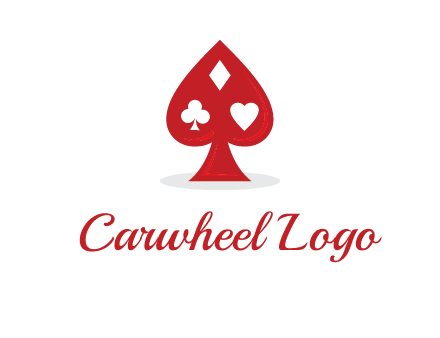 playing card symbols in spade logo