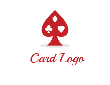 playing card symbols in spade logo