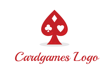 playing card symbols in spade logo