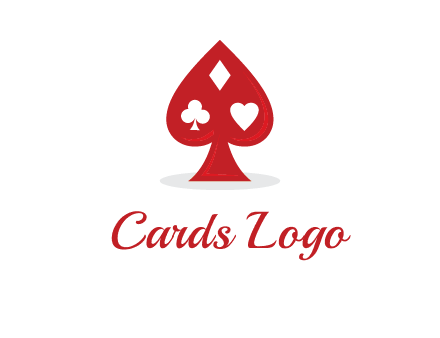 playing card symbols in spade logo