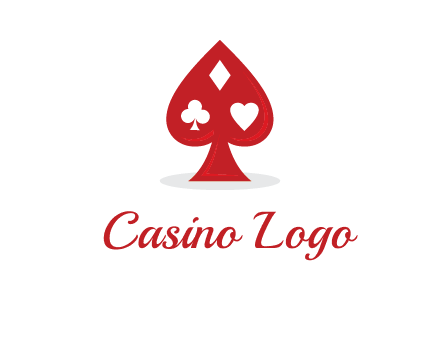 playing card symbols in spade logo