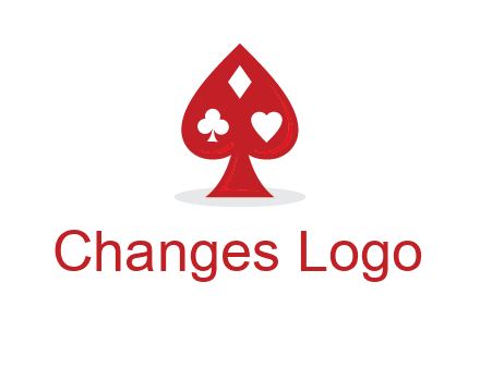 playing card symbols in spade logo