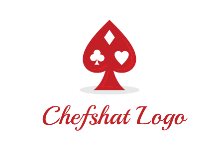 playing card symbols in spade logo