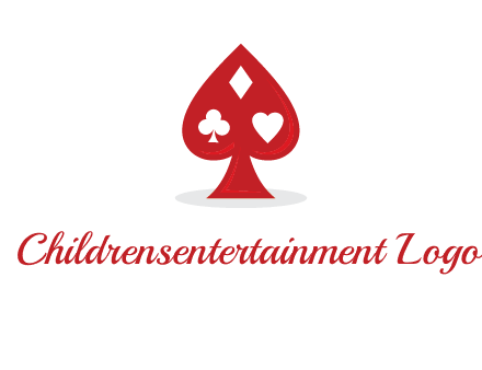 playing card symbols in spade logo
