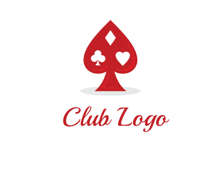 playing card symbols in spade logo