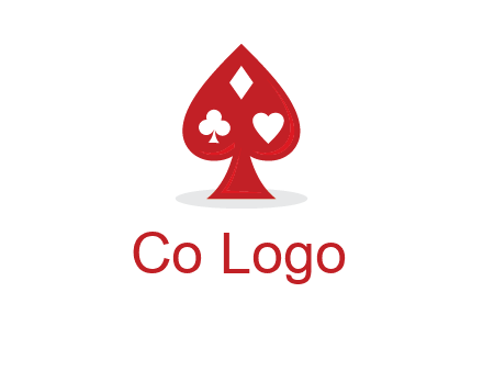 playing card symbols in spade logo