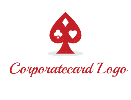 playing card symbols in spade logo