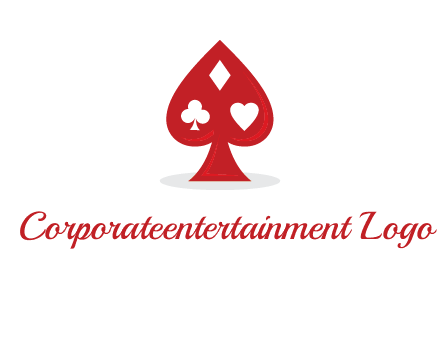 playing card symbols in spade logo