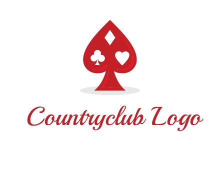 playing card symbols in spade logo